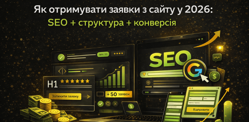 Як отримувати заявки з сайту у 2026: SEO, структура та конверсія